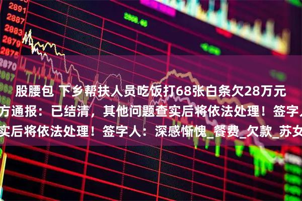 股腰包 下乡帮扶人员吃饭打68张白条欠28万元,老板讨要5年未果,官方通报:已结清,其他问题查实后将依法处理!签字人:深感惭愧_餐费_欠款_苏女士